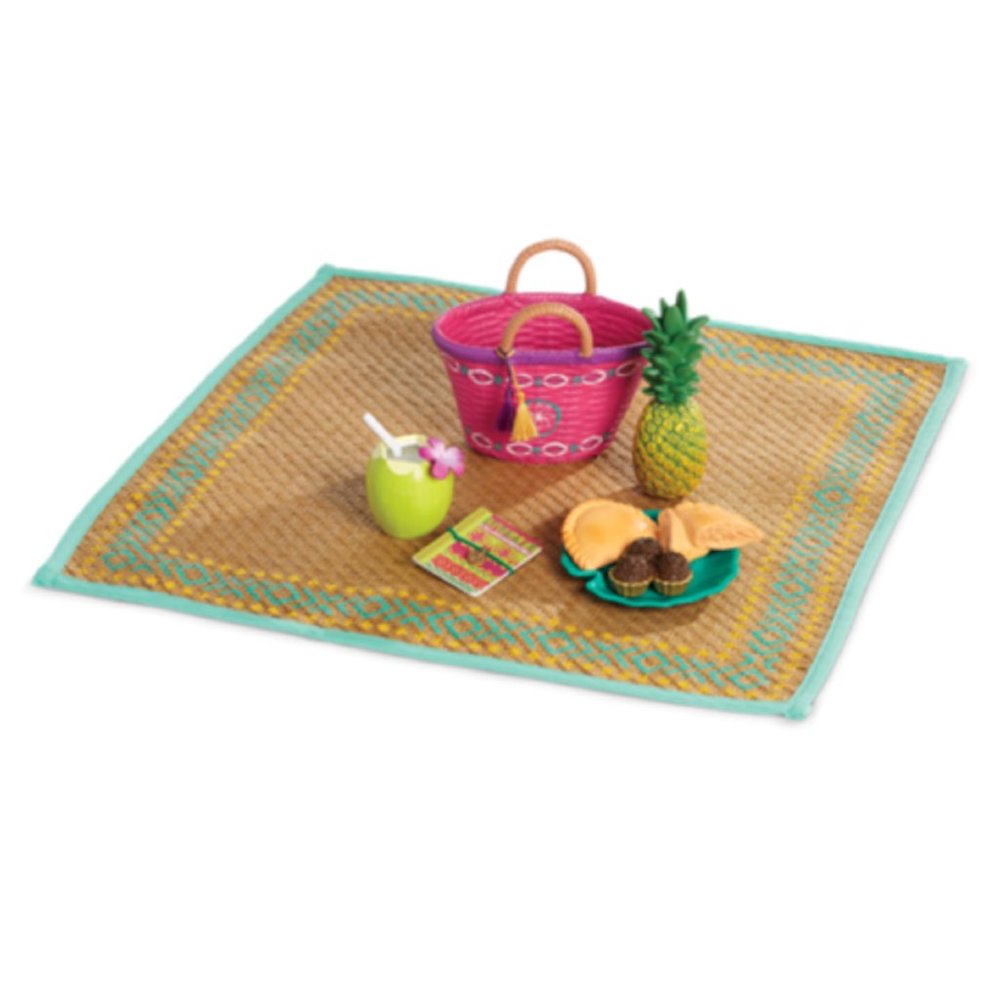 American Girl Lea's Beach Picnic Set for 18" Dolls NEW Food Coconut Basket
